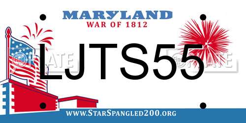LJTS55 Maryland License Plate