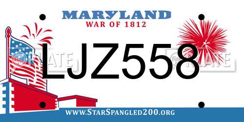 LJZ558 Maryland License Plate