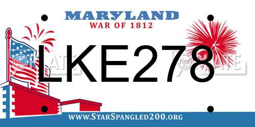 LKE278 Maryland License Plate