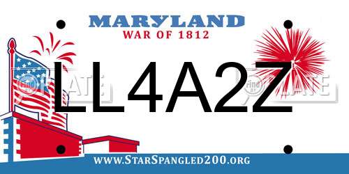 LL4A2Z Maryland License Plate
