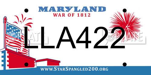 LLA422 Maryland License Plate