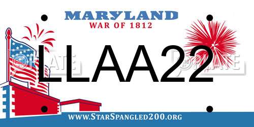 LLAA22 Maryland License Plate