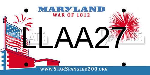 LLAA27 Maryland License Plate