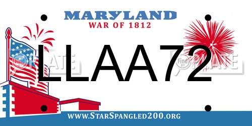 LLAA72 Maryland License Plate
