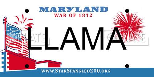 LLAMA Maryland License Plate