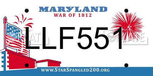 LLF551 Maryland License Plate