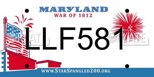 LLF581 Maryland License Plate