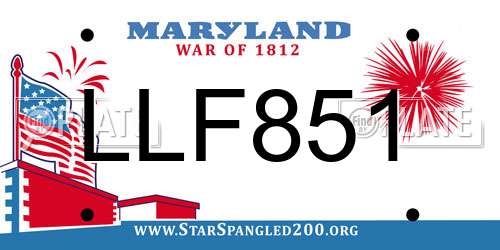 LLF851 Maryland License Plate