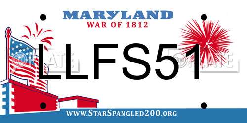 LLFS51 Maryland License Plate