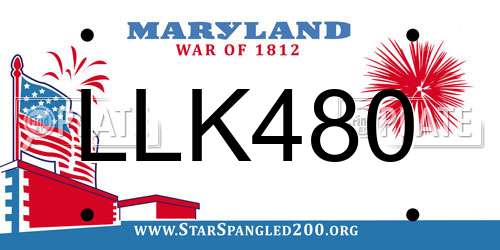 LLK480 Maryland License Plate