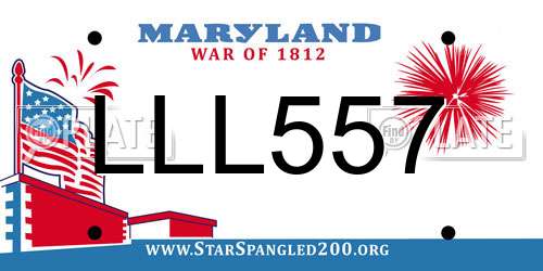 LLL557 Maryland License Plate