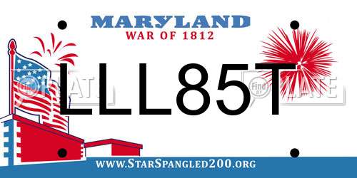 LLL85T Maryland License Plate