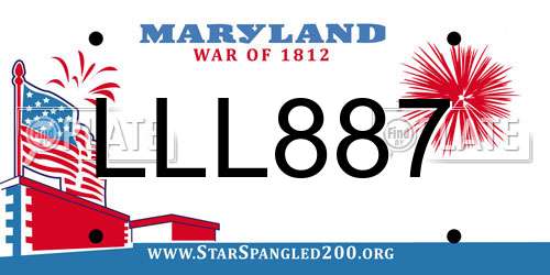 LLL887 Maryland License Plate
