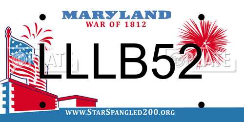LLLB52 Maryland License Plate