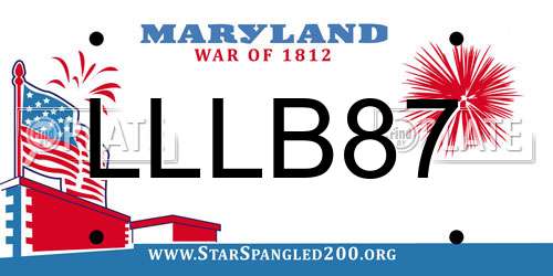 LLLB87 Maryland License Plate