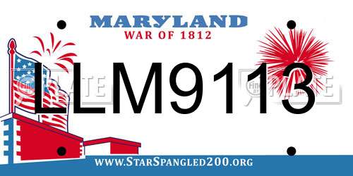 LLM9113 Maryland License Plate