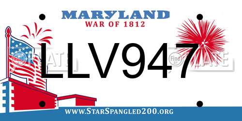 LLV947 Maryland License Plate