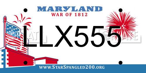 LLX555 Maryland License Plate