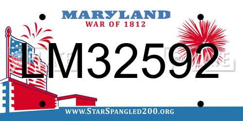 LM32592 Maryland License Plate