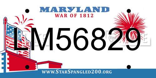 LM56829 Maryland License Plate