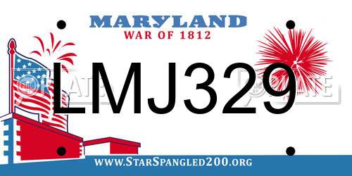 LMJ329 Maryland License Plate