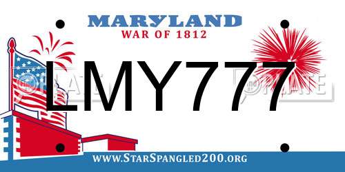 LMY777 Maryland License Plate