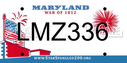 LMZ336 Maryland License Plate