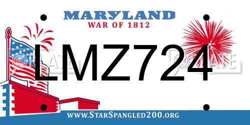 LMZ724 Maryland License Plate