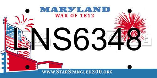 LNS6348 Maryland License Plate