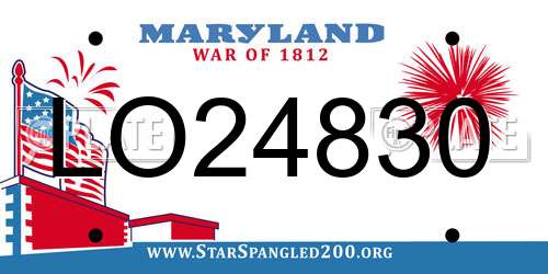 LO24830 Maryland License Plate