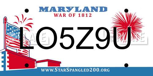 LO5Z9U Maryland License Plate