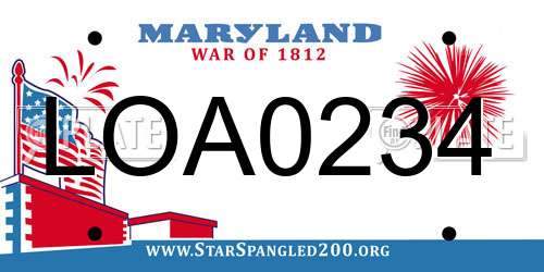 LOA0234 Maryland License Plate