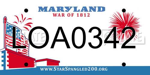 LOA0342 Maryland License Plate