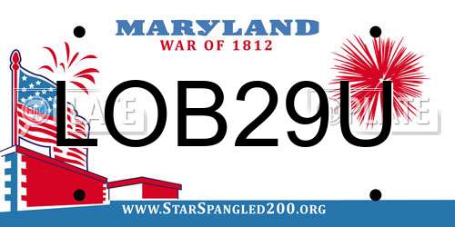 LOB29U Maryland License Plate