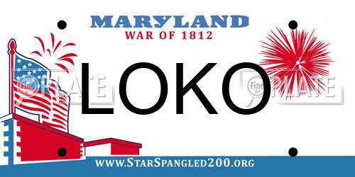 LOKO Maryland License Plate