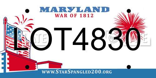 LOT4830 Maryland License Plate