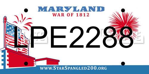 LPE2288 Maryland License Plate