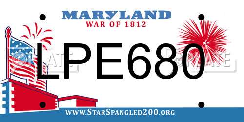 LPE680 Maryland License Plate
