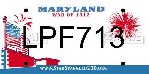 LPF713 Maryland License Plate