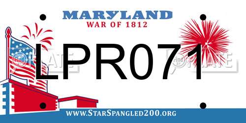 LPR071 Maryland License Plate