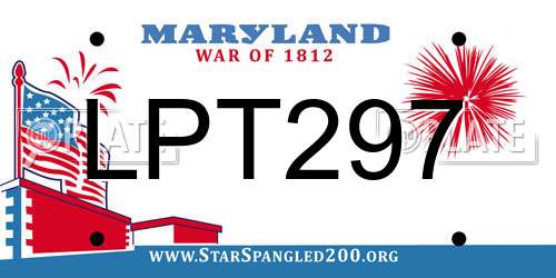 LPT297 Maryland License Plate