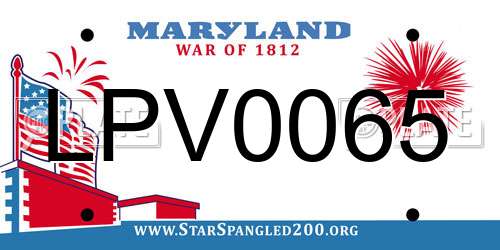 LPV0065 Maryland License Plate