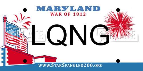 LQNG Maryland License Plate