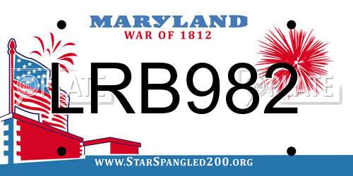 LRB982 Maryland License Plate