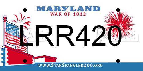 LRR420 Maryland License Plate