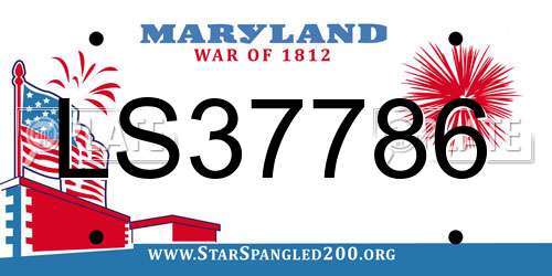 LS37786 Maryland License Plate