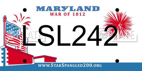 LSL242 Maryland License Plate