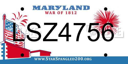 LSZ4756 Maryland License Plate