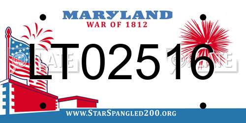LT02516 Maryland License Plate