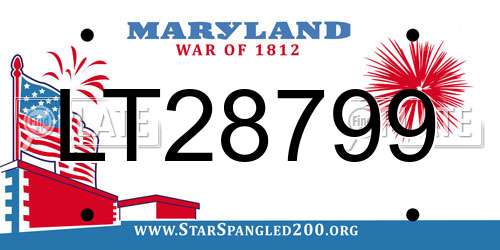 LT28799 Maryland License Plate